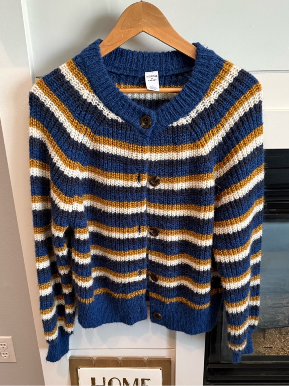 Melrose & market cottage coreStriped Button-Up Women’s Sweater cardigan L